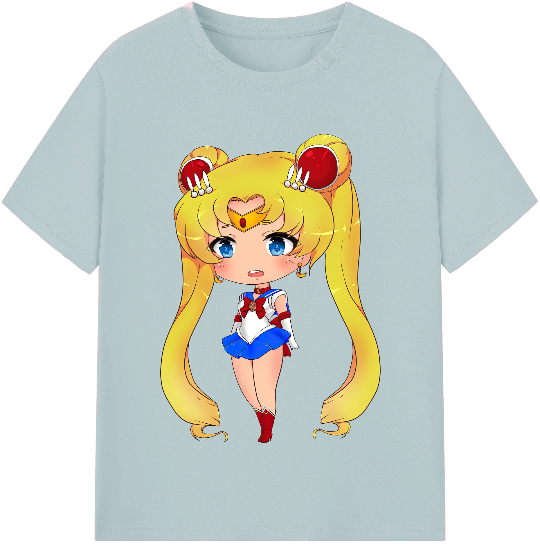 （画像用） 美少女戦士セーラームーン 月野 うさぎ つきの うさぎ Sailor Moon Tsukino Usagi 綿100％半袖Tシャツ（フロントプリント）